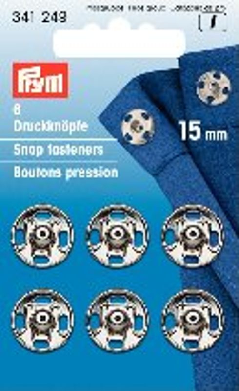 Trykknapper 15 mm forniklet