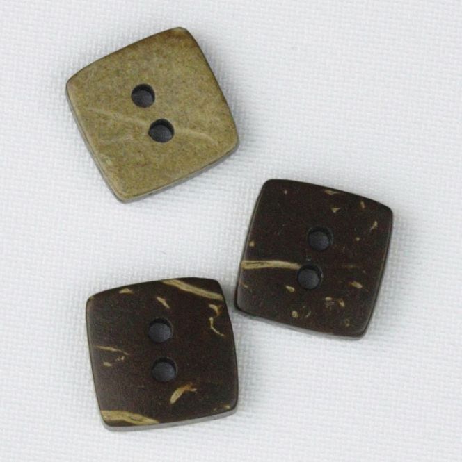 Hovedbilde Kokosknapp kvadrat 13x13 mm tosidig