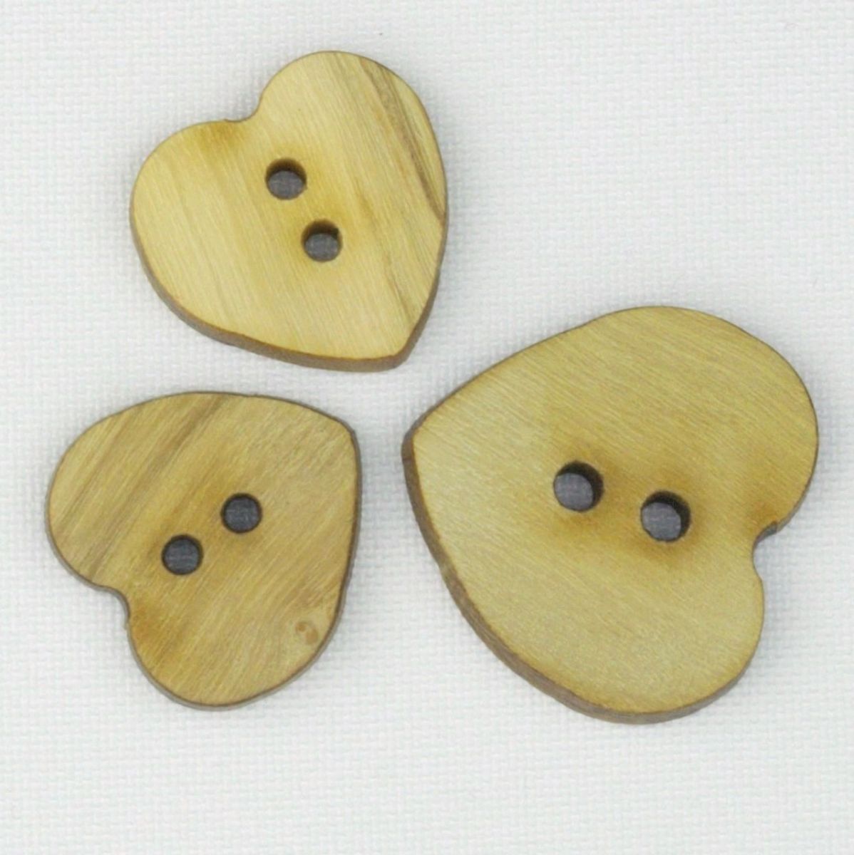 Treknapp hjerte 12 og 20 mm oliventre