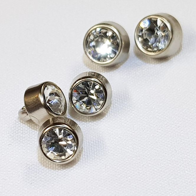 Hovedbilde Blingknapp strass klar - 2 str