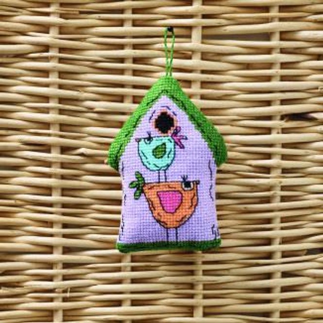 Hovedbilde Fuglehus vinduspynt 9x7 cm syrinlilla - ...
