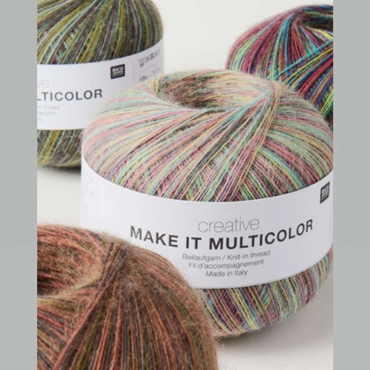 Make it Multicolor Pastel - ull følgetråd flerfarget - Rico