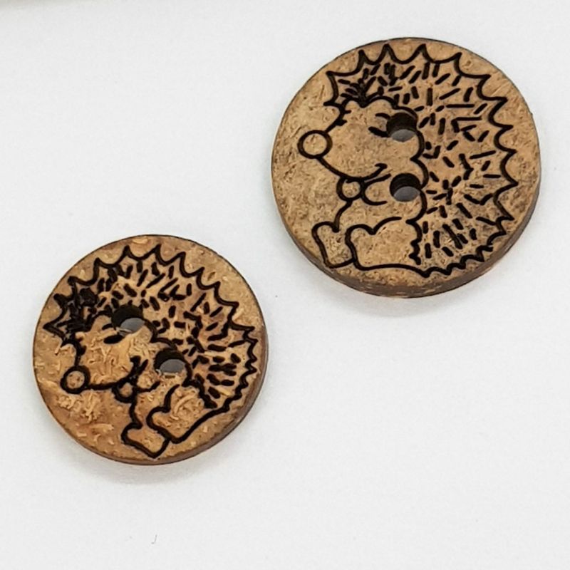 Kokosknapp Pinnsvin - 15 og 18 mm