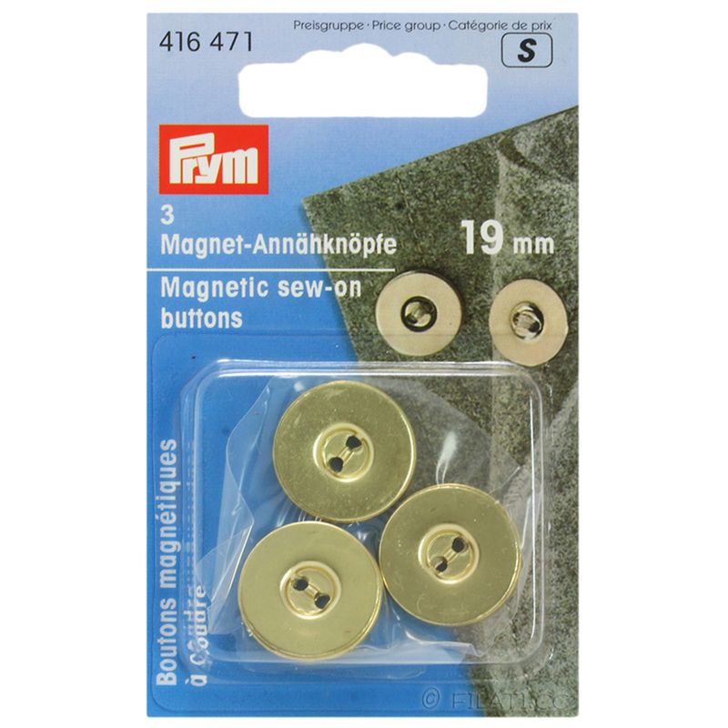 Magnetlukning messing 19 mm syhull i midten 