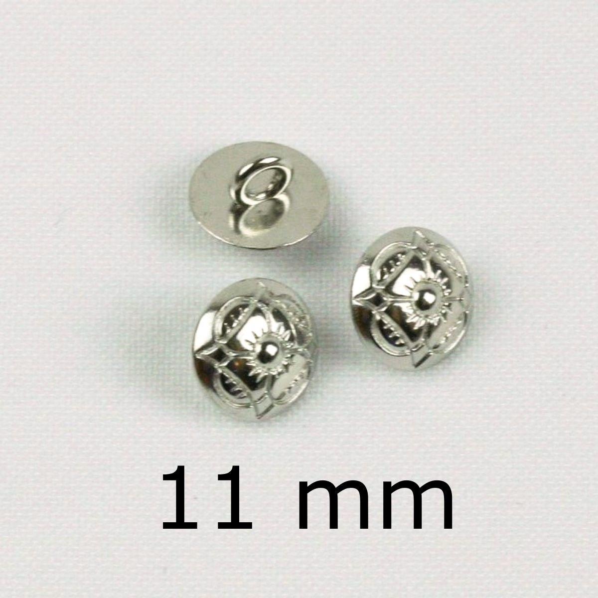 Tinnknapp Ulvik lys buet kofteknapp - flere størrelser