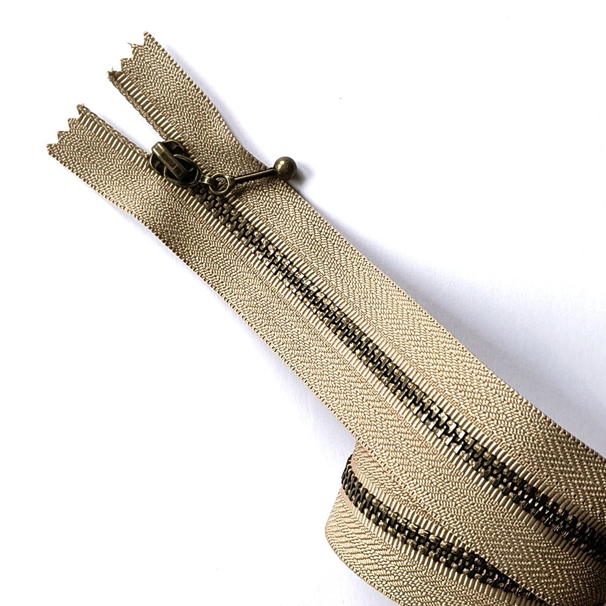 Glidelås metall 4 mm revehale 35 cm - Ikke delbar